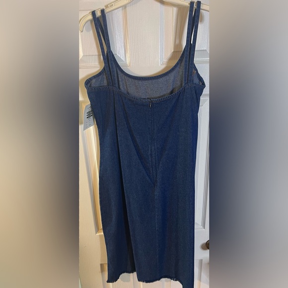 Sexy Vintage Le Mieux Denim Cotton Dress with Double Spaghetti Straps - Picture 4 of 5